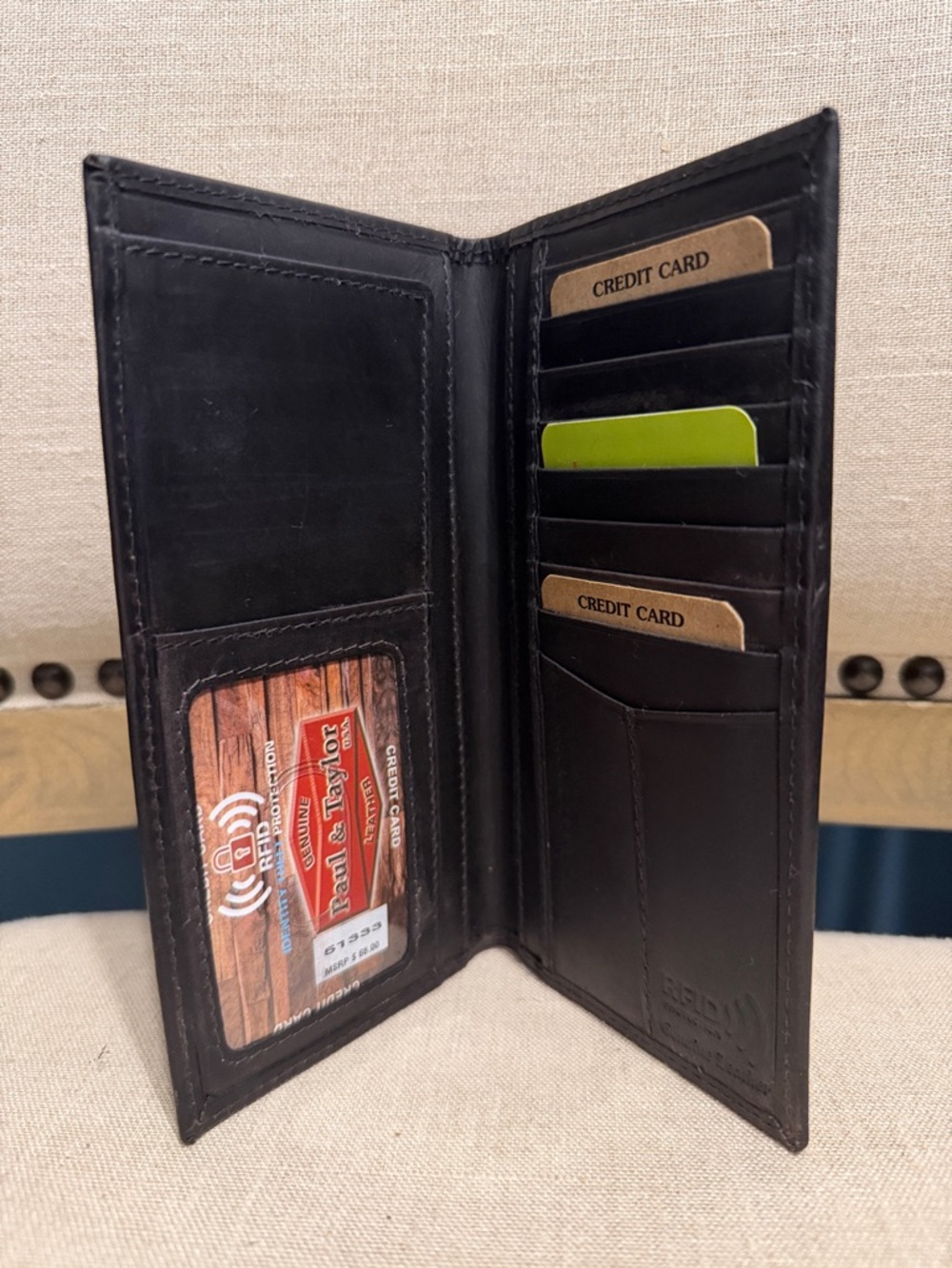 Paul & Taylor Men's Tall Leather Card Wallet